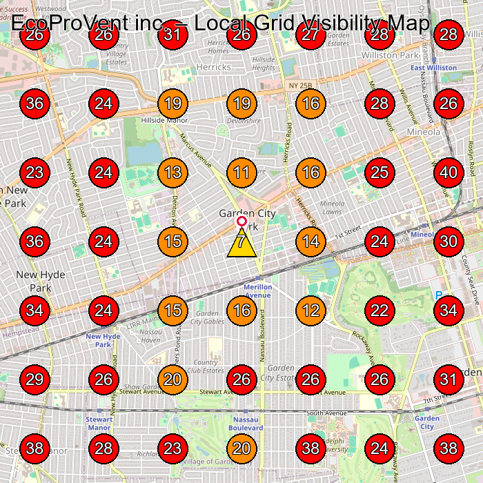 EcoProVent inc. GeoGrid visibility map for Air Duct Cleaning Service in None